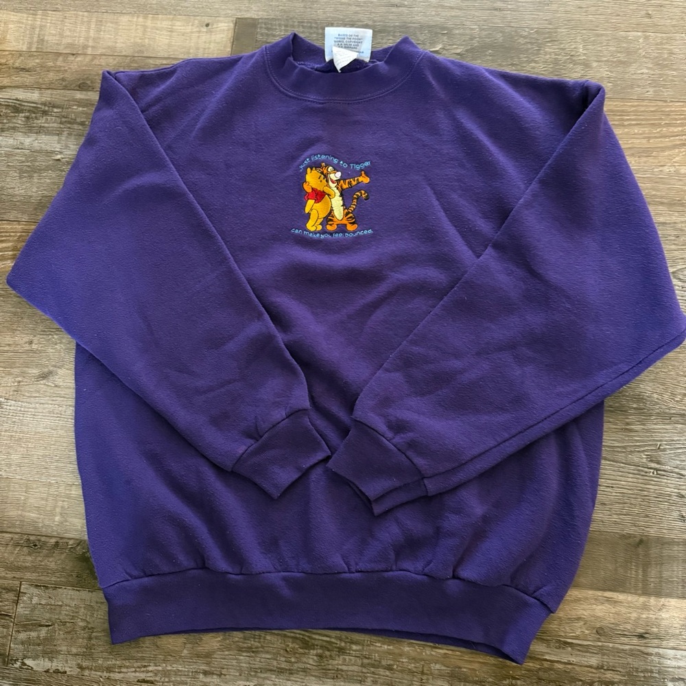 Vintage Pooh Purple Crewneck Sweater- Large